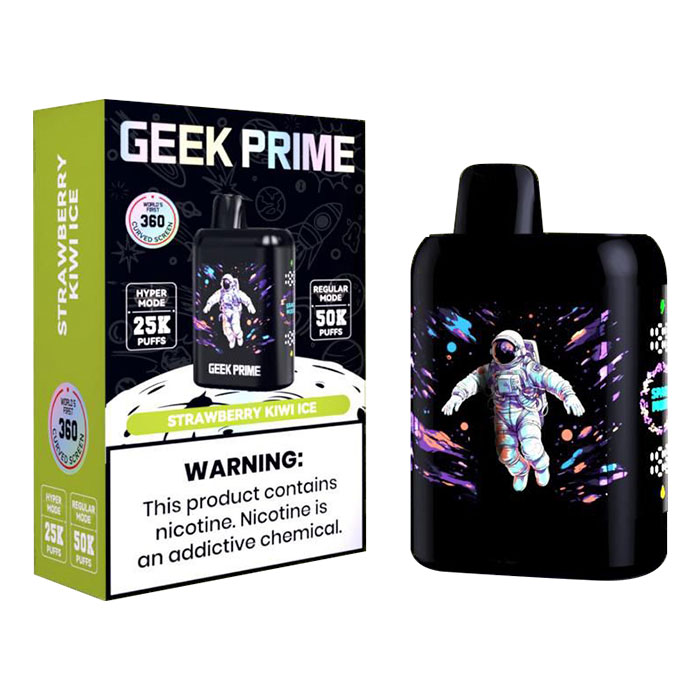 Geek Prime Strawberry Kiwi Ice 50K Puffs Disposable Vape Ct 5