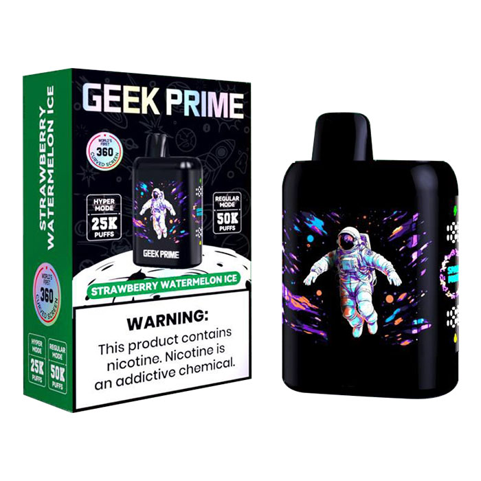 Geek Prime Strawberry Watermelon Ice 50K Puffs Disposable Vape Ct 5