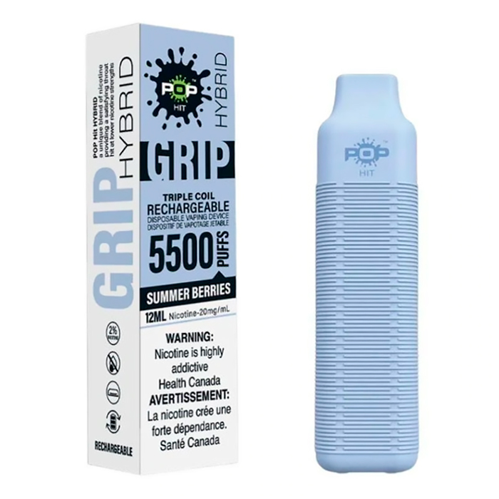 Summer Berries 5500 Puffs Pop Hybrid Grip Rechargeable Vape Display of 10