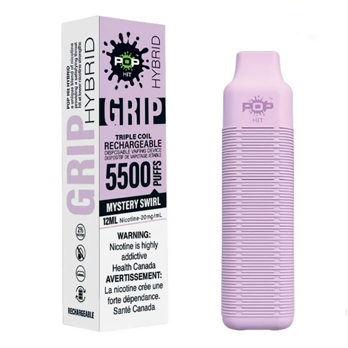 Mystery Swirl 5500 Puffs Pop Hybrid Grip Rechargeable Vape Display of 10