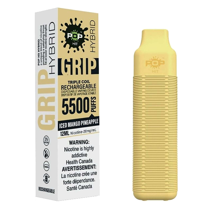 Iced Mango Pineapple 5500 Puffs Pop Hybrid Grip Rechargeable Vape Display of 10
