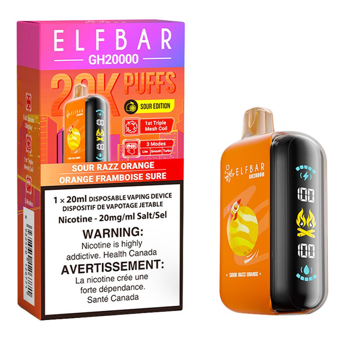 Sour Razz Orange Elfbar GH20000 Puffs Disposable Vape Ct-5
