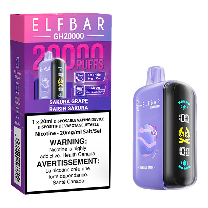 Sakura Grape Elfbar GH20000 Puffs Disposable Vape Ct-5