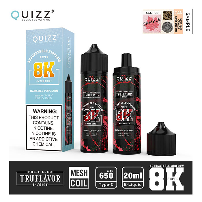 Caramel Popcorn 8000 Puffs Disposable Vape Ct 5