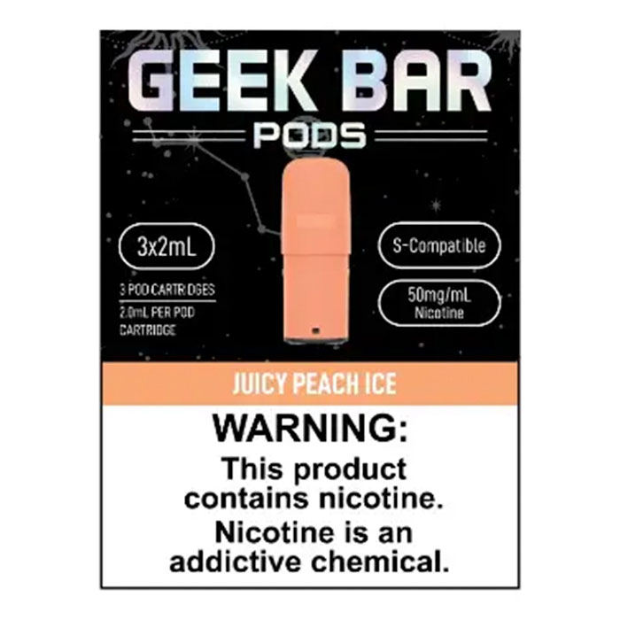 Juicy Peach Ice Geek Bar Pods Ct-5
