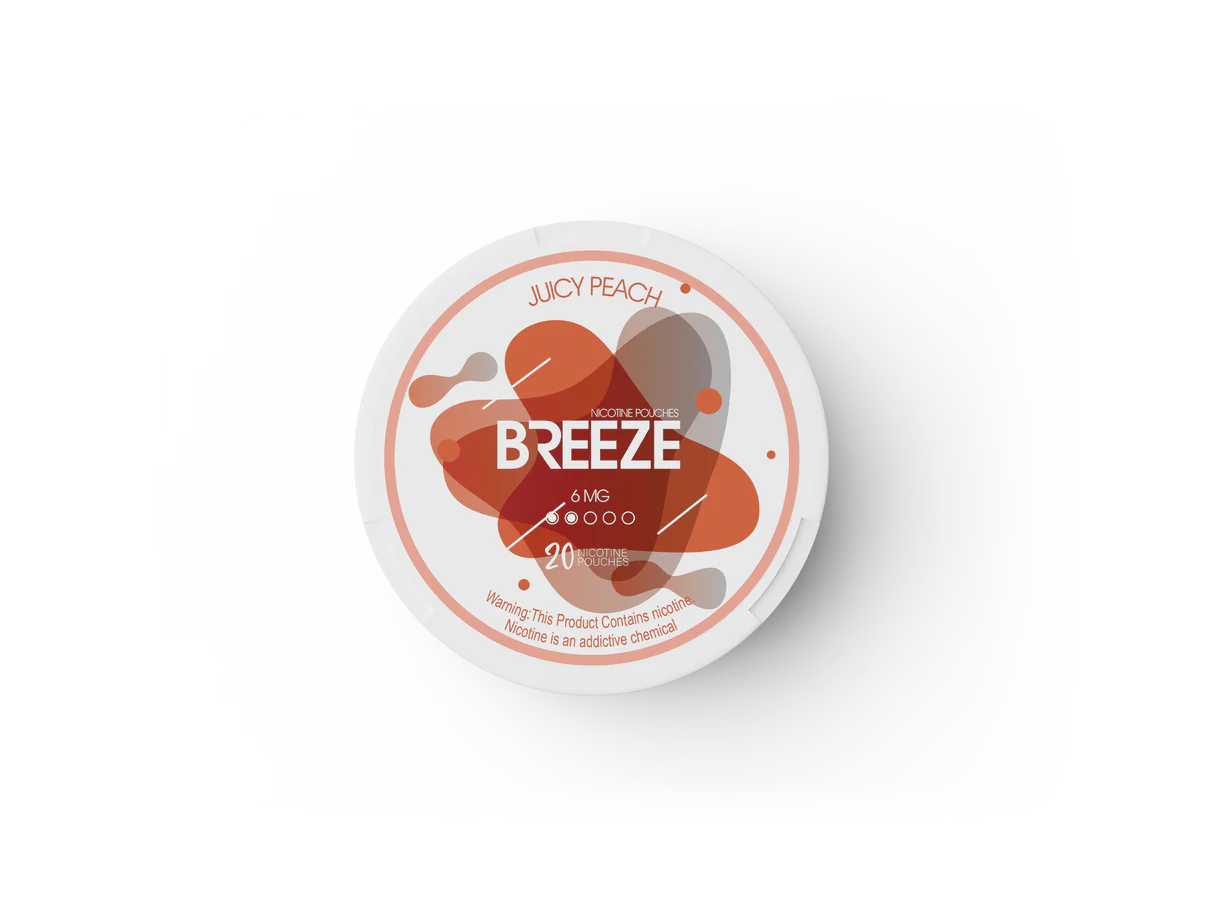 Juicy Peach 6mg Breeze Nictone Pouch Sleeve of 5
