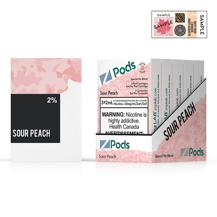 Z Pods 5% Nic Sour Peach Special Edition Ct 5