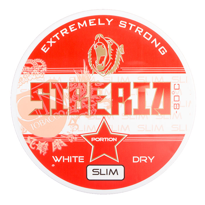 Extremely Strong White Portion Dry Slim Siberia Nicotine Pouch Sleeve of 10