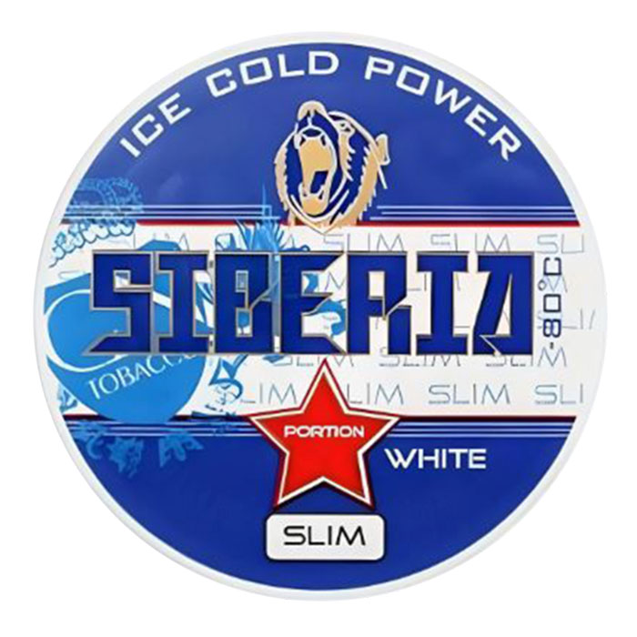 Ice Cold Power White Portion White Slim Siberia Nicotine Pouch Sleeve of 10