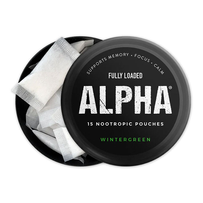 Wintergreen Fully Loaded ALPHA Nootropic Pouches Display of 5 