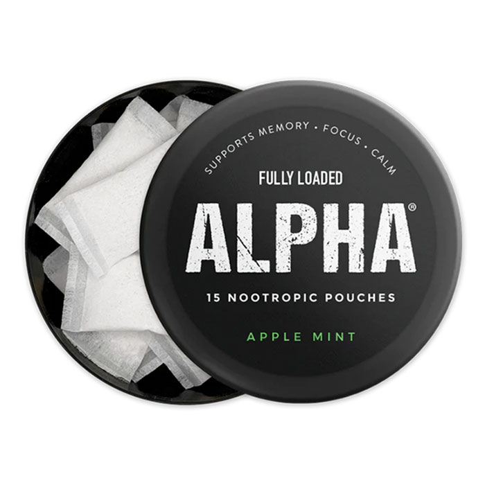 Apple Mint Fully Loaded ALPHA Nootropic Pouches Display of 5 