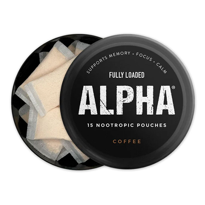 Coffee Fully Loaded ALPHA Nootropic Pouches Display of 5 
