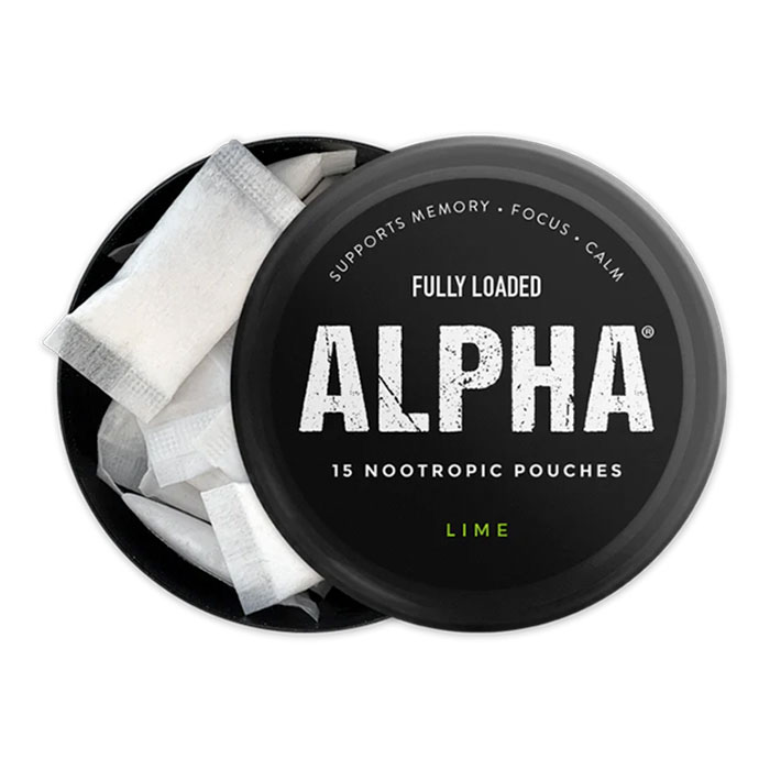 Lime Fully Loaded ALPHA Nootropic Pouches Display of 5 