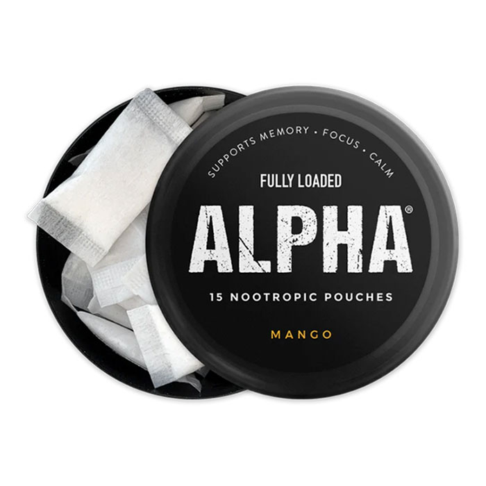 Mango Fully Loaded ALPHA Nootropic Pouches Display of 5 