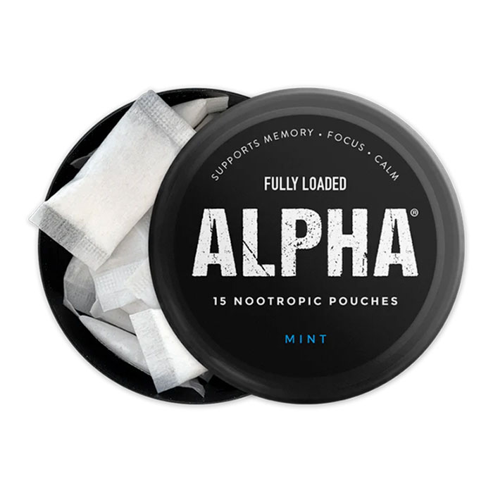 Mint Fully Loaded ALPHA Nootropic Pouches Display of 5 