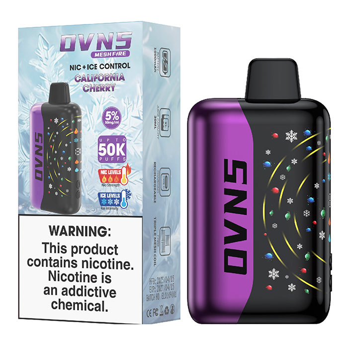 California Cherry OVNS Mesh Fire 50000 Puffs Disposable Vape Ct 5