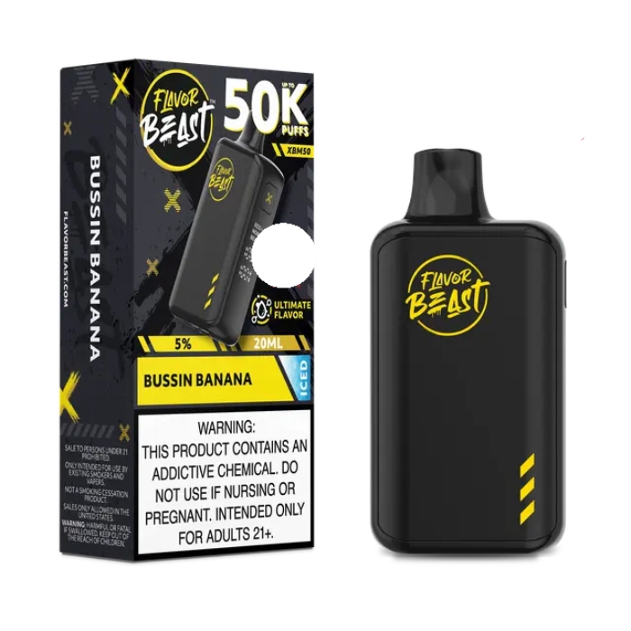 Bussin Banana Flavor Beast XBM50 50000 Puffs Disposable Vape Ct-5