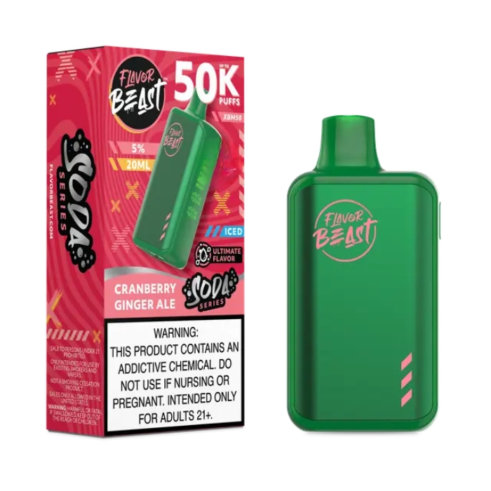 Cranberry Ginger Ale Flavor Beast XBM50 50000 Puffs Disposable Vape Ct-5