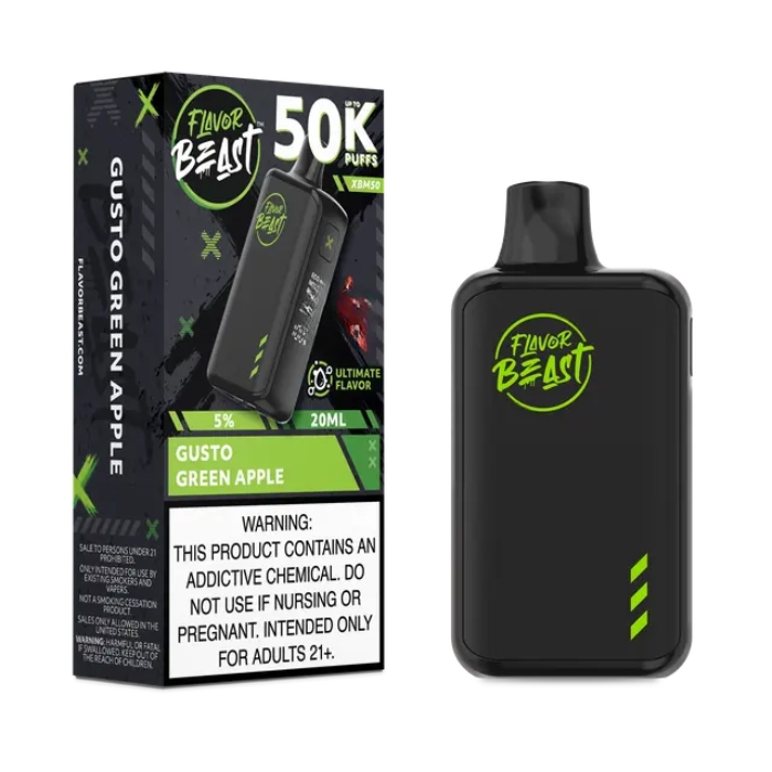 Gusto Green Apple Flavor Beast XBM50 50000 Puffs Disposable Vape Ct-5