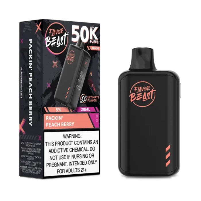 Packin’ Peach Berry Flavor Beast XBM50 50000 Puffs Disposable Vape Ct-5