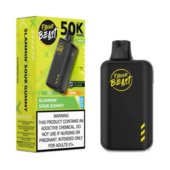 Slammin’ Sour Gummy Flavor Beast XBM50 50000 Puffs Disposable Vape Ct-5